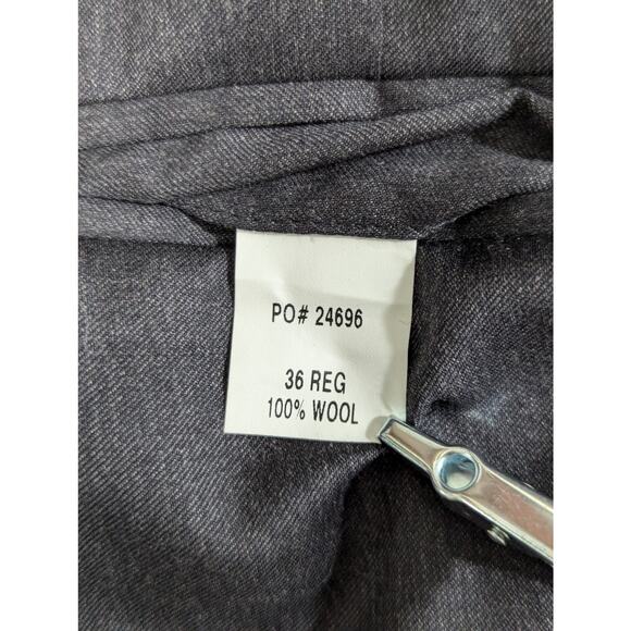 JOSEPH A. BANK! SMART CHARCOAL GRAY WOOL PLEATED FRONT, CUFFED SLACKS! SZ 36x30 - Picture 10 of 11